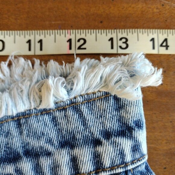 Shein Jeans 2 Raw Waist High Rise Split Cuff Stonewash Straight - Picture 4 of 15